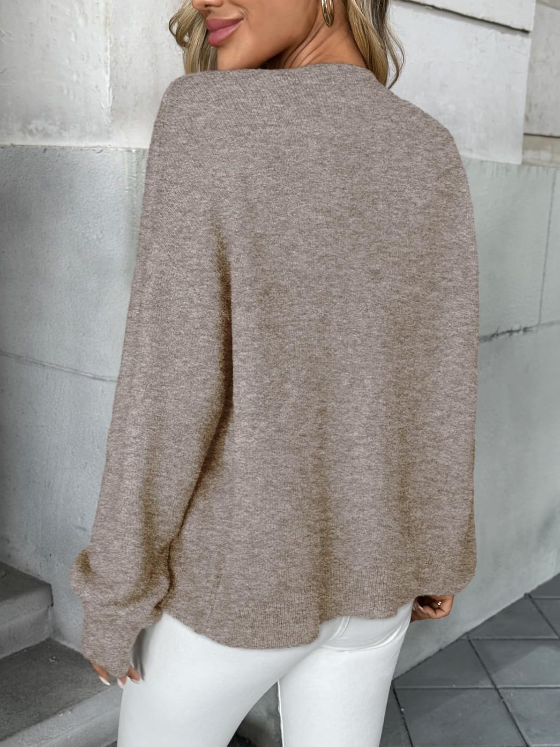 LILLUSORY Womens Crew Neck Button Down Cozy Cardigan Sweater Fall Outfits 2026 - Image 4