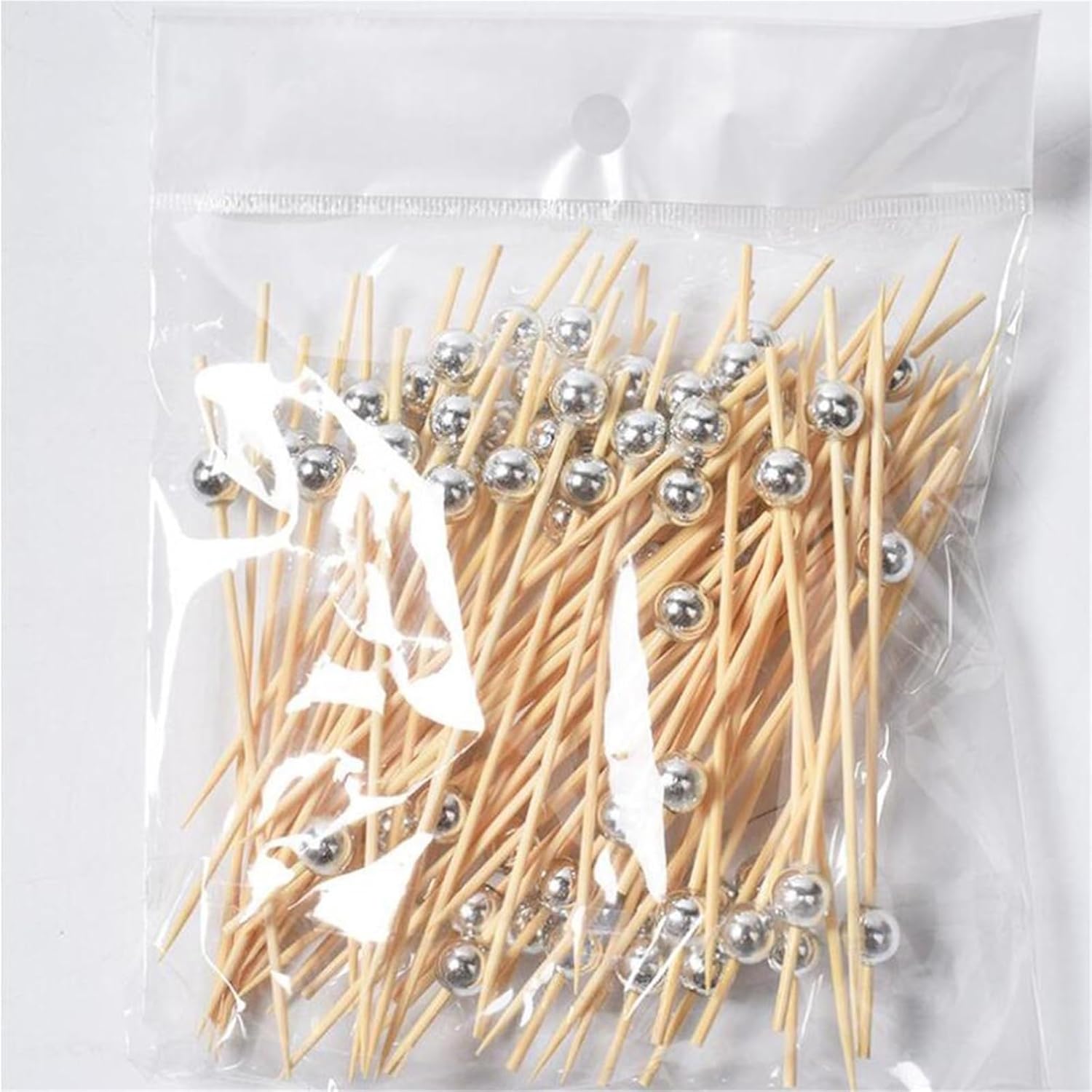 Cocktail Picks 400pcs Cocktail Stick Pearl Elegant Silver Picks Creative Bar KTV Home Clubs