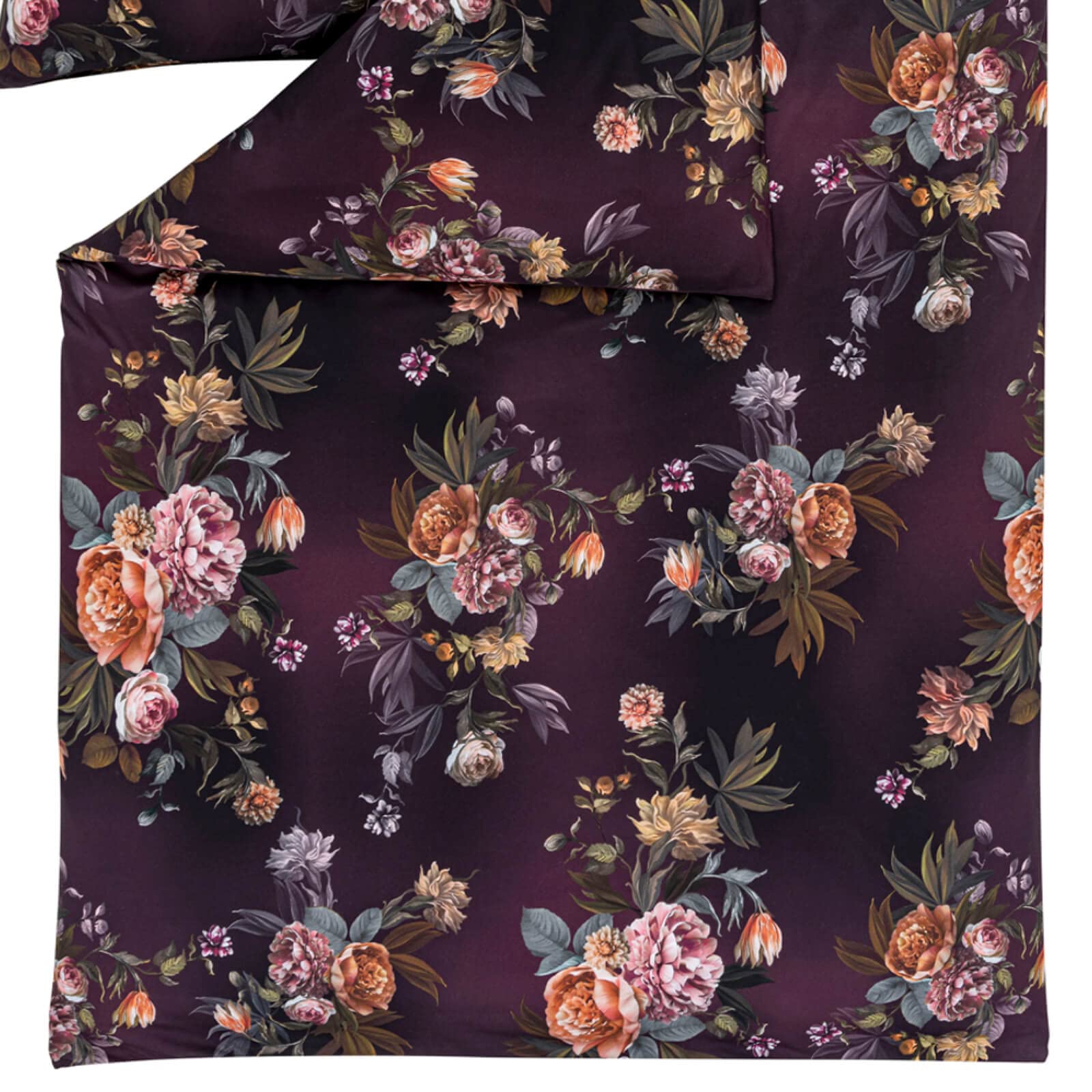 ESTELLA Bettbezug Grazia 6945 675 Pflaume Geblümt Blumen Blüten Pflanzen Romantik Violett Lila Mako Interlock Jersey, Größe:135 cm x 200 cm
