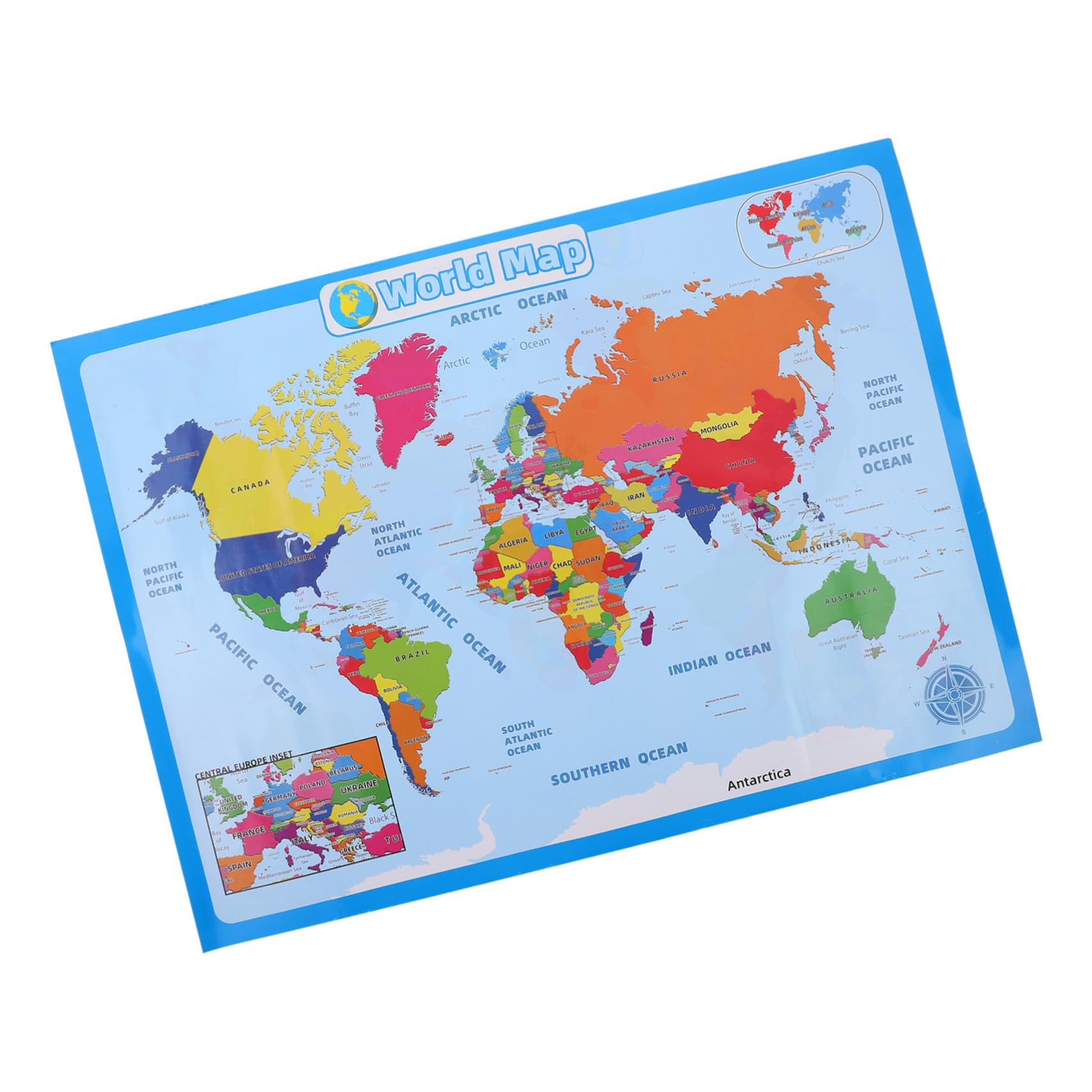 STOBOK 4blätter Weltkarte Für Mädchen Lernposter Geografischen Dekorativ Und Strapazierfähig Geeignet Für Kindergarten Schule Und Zuhause Zufälliger Stil
