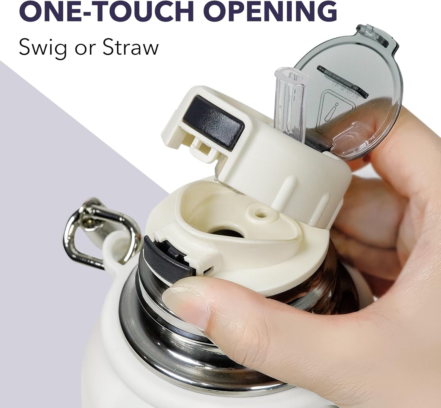 Insulated Tumbler with Straw, 32 oz Swig Sip Insulated Water Bottle with a Sharing Cup Lids, Leak Proof Double Wall Vacuum Stainless Steel Water Flask Jug with Handle, Keep Cold 24H, Non-BPA - Image 8