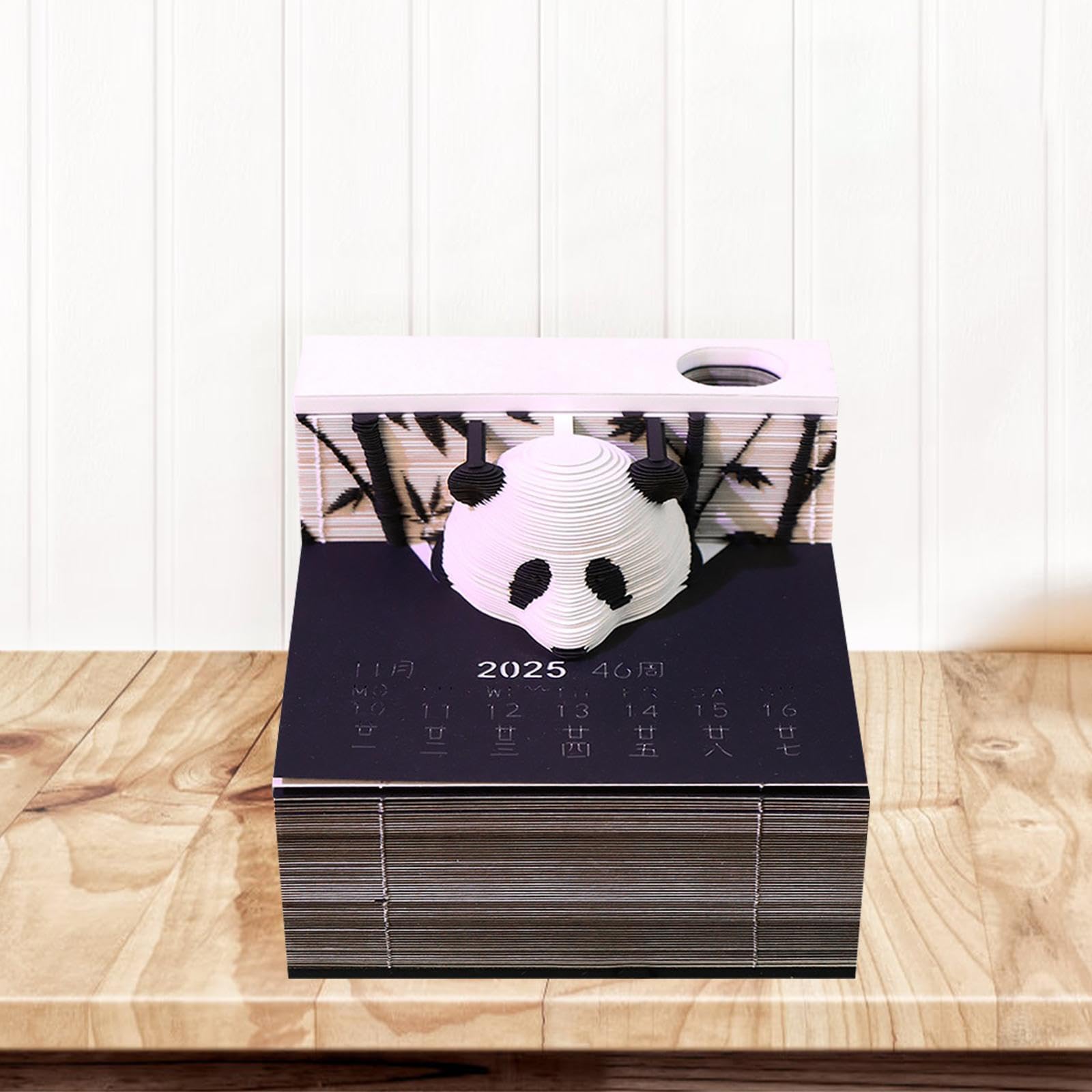 3D Tischkalender 2025, Notizblock, Kunstkalender Skulptur, Kreatives Geschenk, DIY Notizblock für Zuhause, Schreibtisch, Büro, c