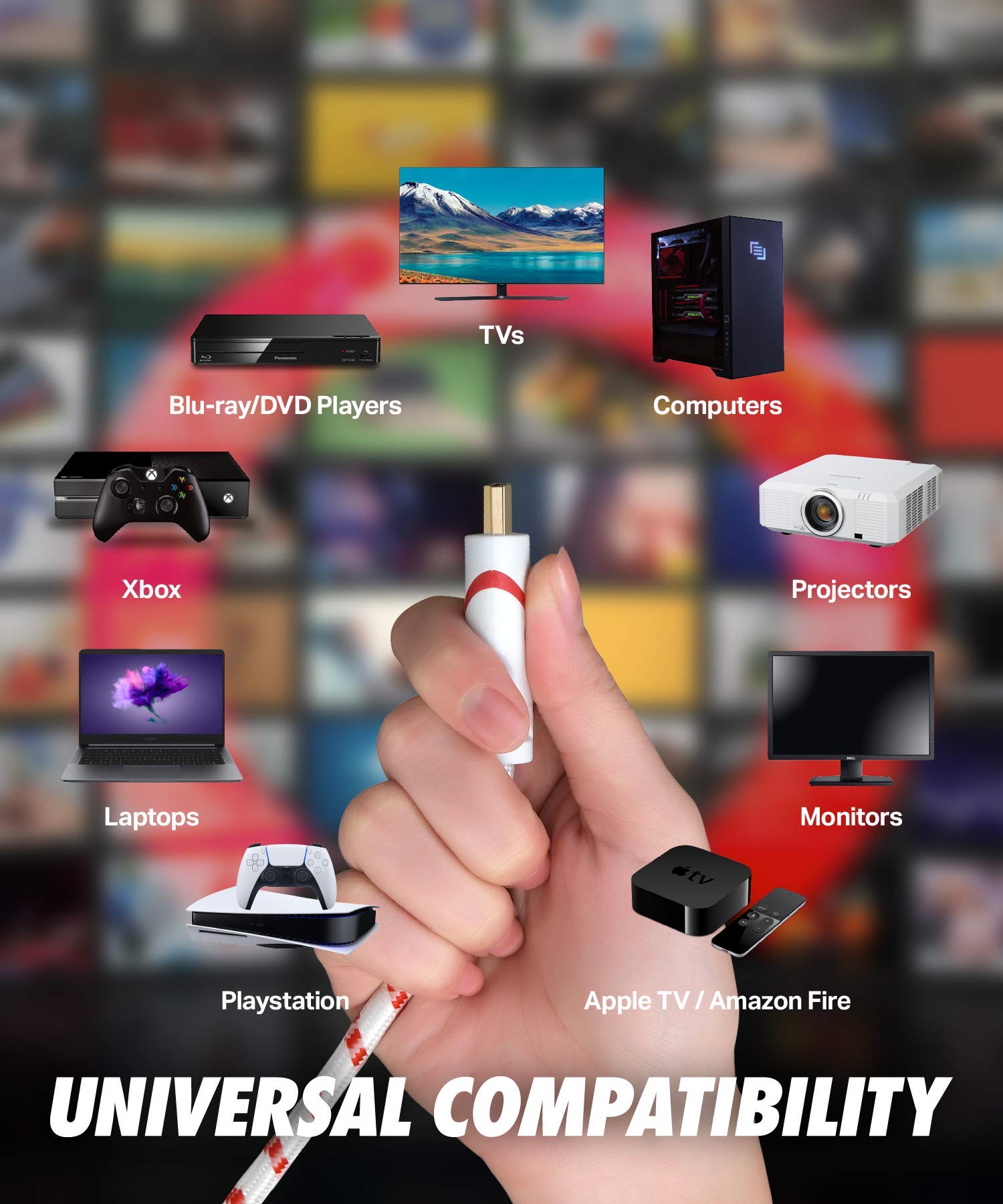 Buy HDMI Cable 30 ft 4K Resolution UHD 2.0b Ready Supports