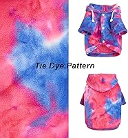 Vista 3 de Mklhgty Sudadera con capucha para perro de teñido anudado, abrigo de invierno para perros pequeños, capucha cálida y ajustable ultrasuave, tela