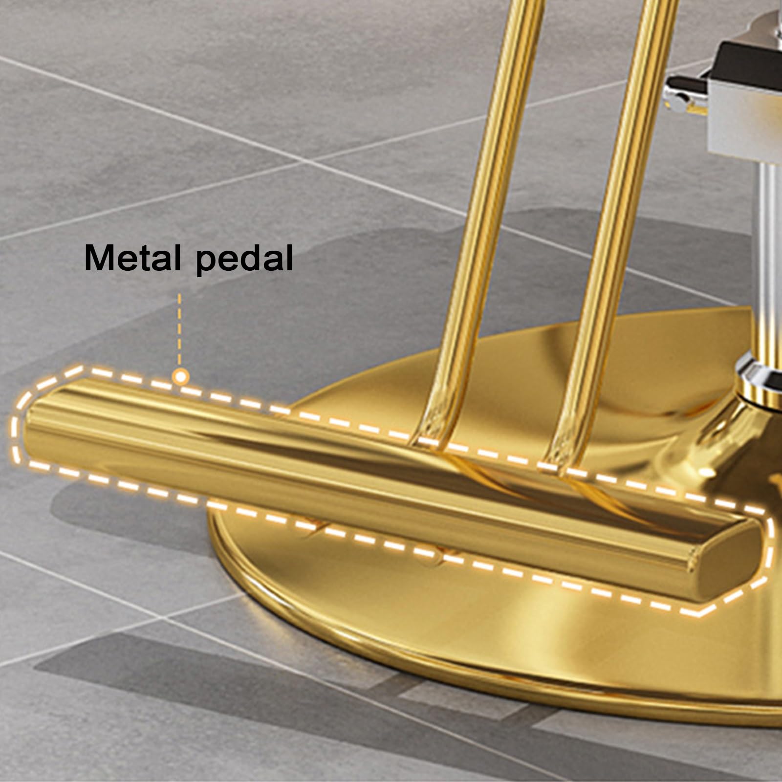 Sillas de barbero, Silla de Estilista de salón con reposapiés - Silla de Cuero giratoria de 360° con Elevador hidráulico y Base Plateada galvanizada para barbería, peluquería, SPA (Negra)