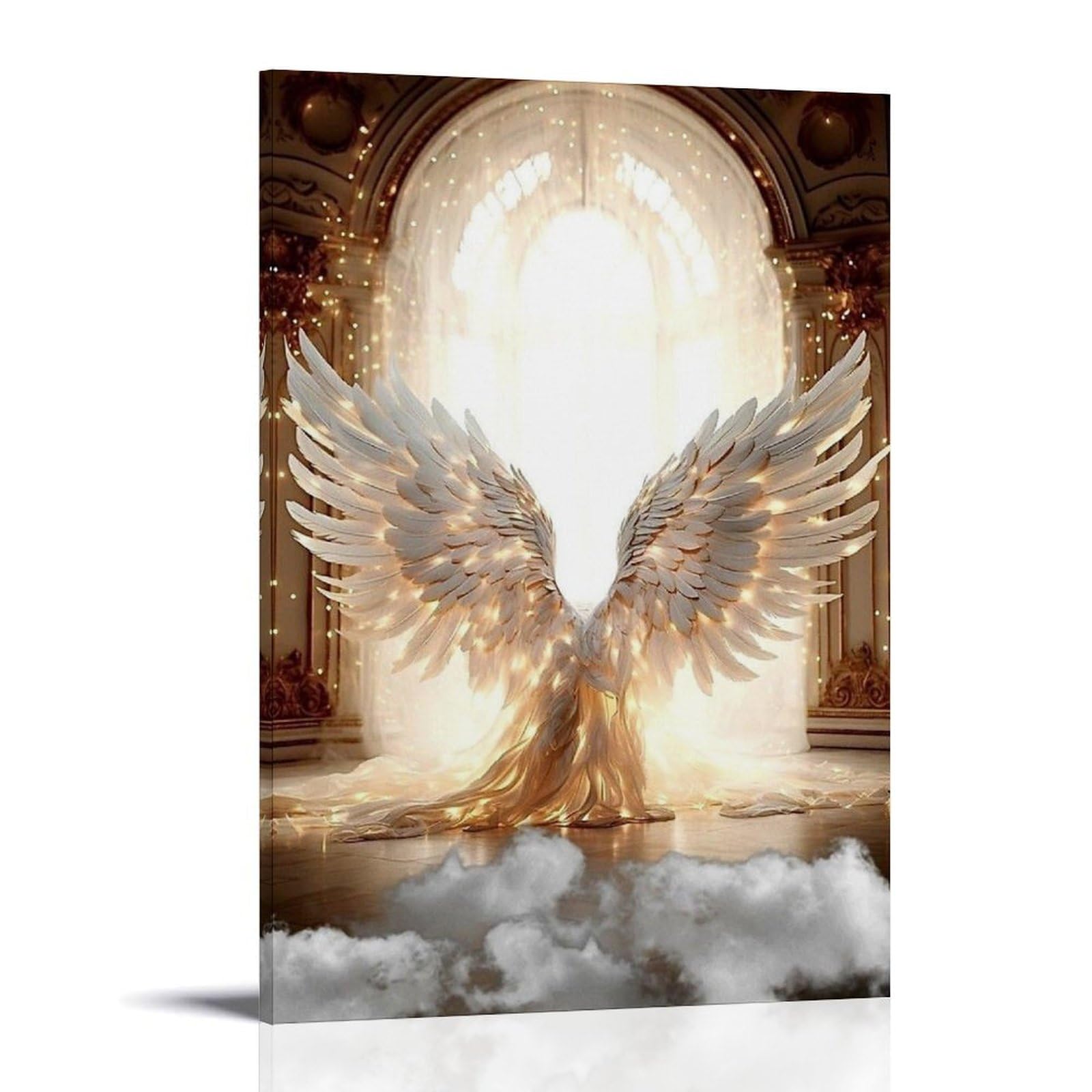 高品質 フローライト 天使の翼 手彫り ゴールドスタンド付き Amazon.co.jp: 天使の羽のポスター ポスター装飾絵画キャンバス壁