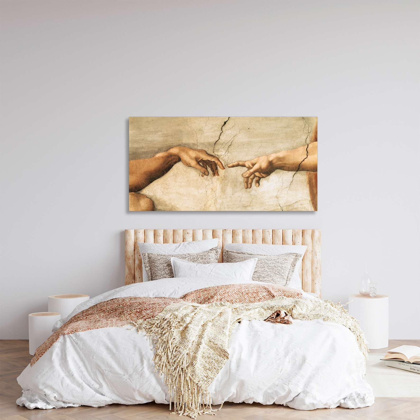 Generico Michelangelo Buonarroti – La creazione di Adamo (dettaglio) – quadro stampa su tela con telaio in legno - 120x60 cm