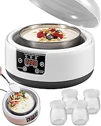 Máquina de iogurte 36 horas, máquina automática de iogurte digital com controle de temperatura constante e temporizador, máquina multifuncional de iogurte probiótico para queijo caseiro, vinho de