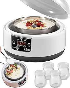 Máquina de iogurte 36 horas, máquina automática de iogurte digital com controle de temperatura constante e temporizador, máquina multifuncional de iogurte probiótico para queijo caseiro, vinho de