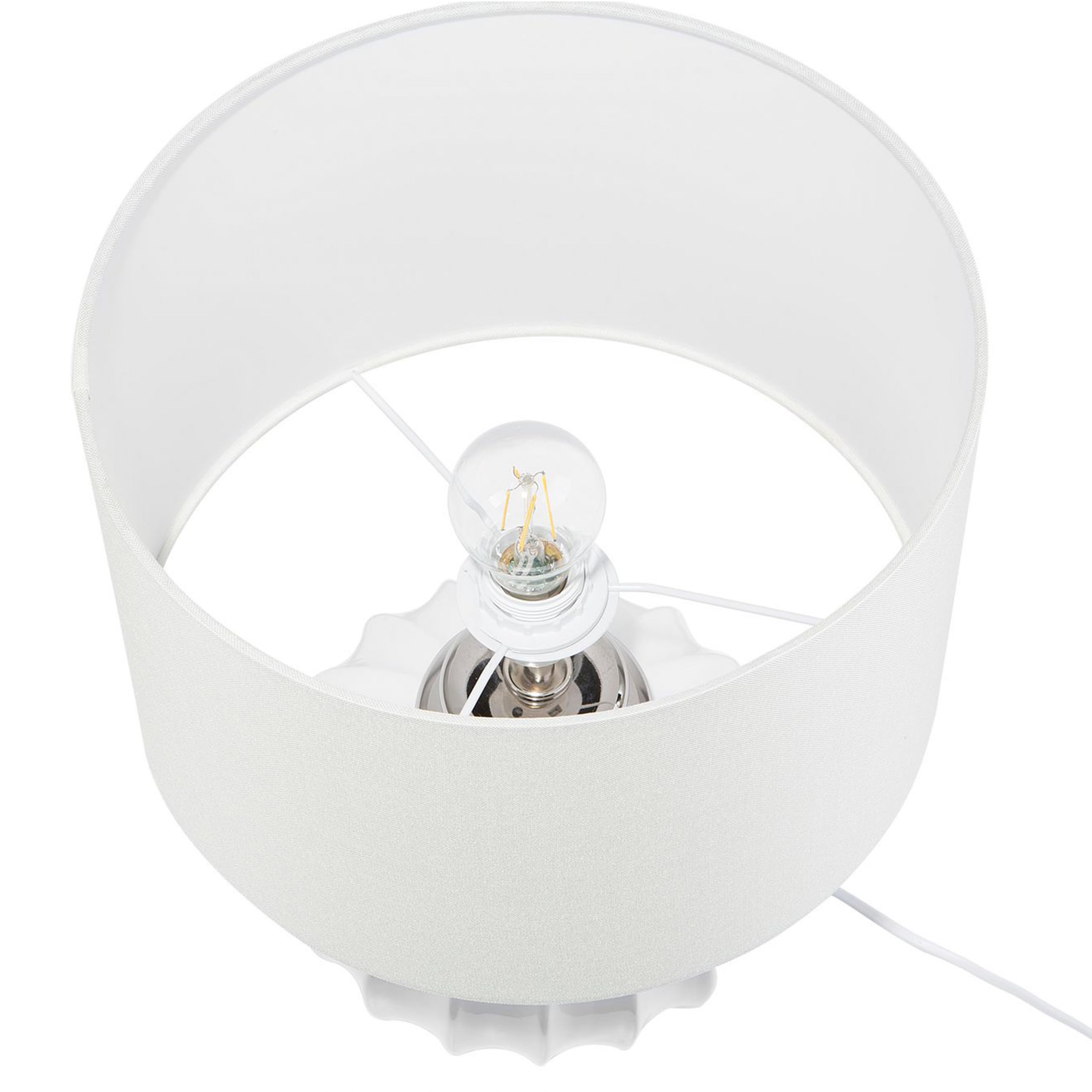 Beliani Lampada da tavolo in ceramica bianco sporco 45 cm