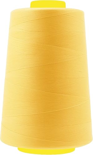 Vista 128 de Mandala Crafts - Hilo de coser multiusos de poliéster para máquina de coser de sarga, sobrehilado, acolchado Beige