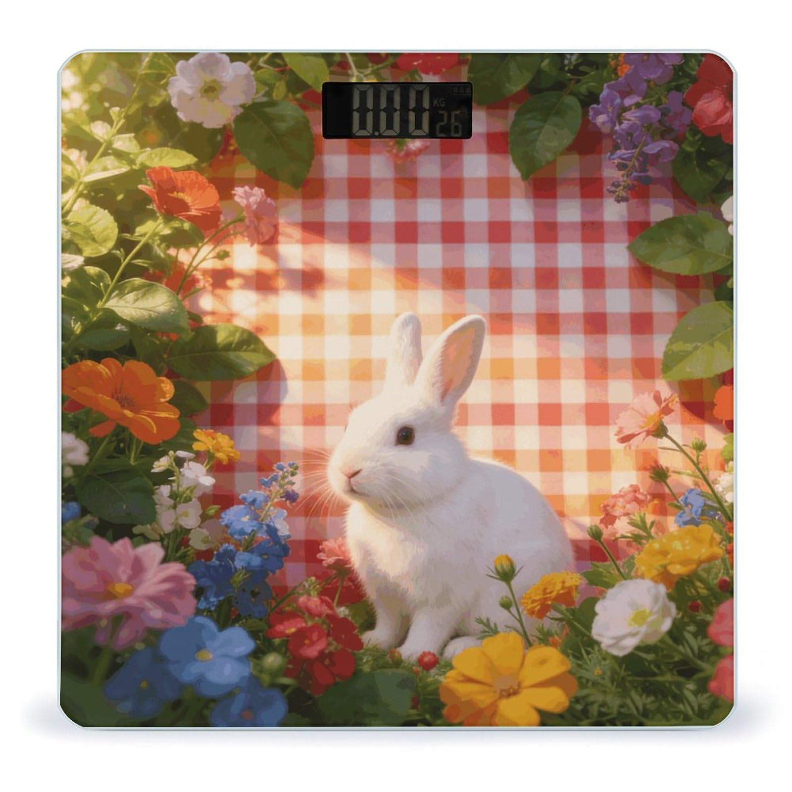 Gingham Garden Smart Body Weight, Highly Accurate Digital Weighing Scale with Large LCD Display, Durable Weight Scale for Home Use, Measures Weight Up to 400 Lb/180kg