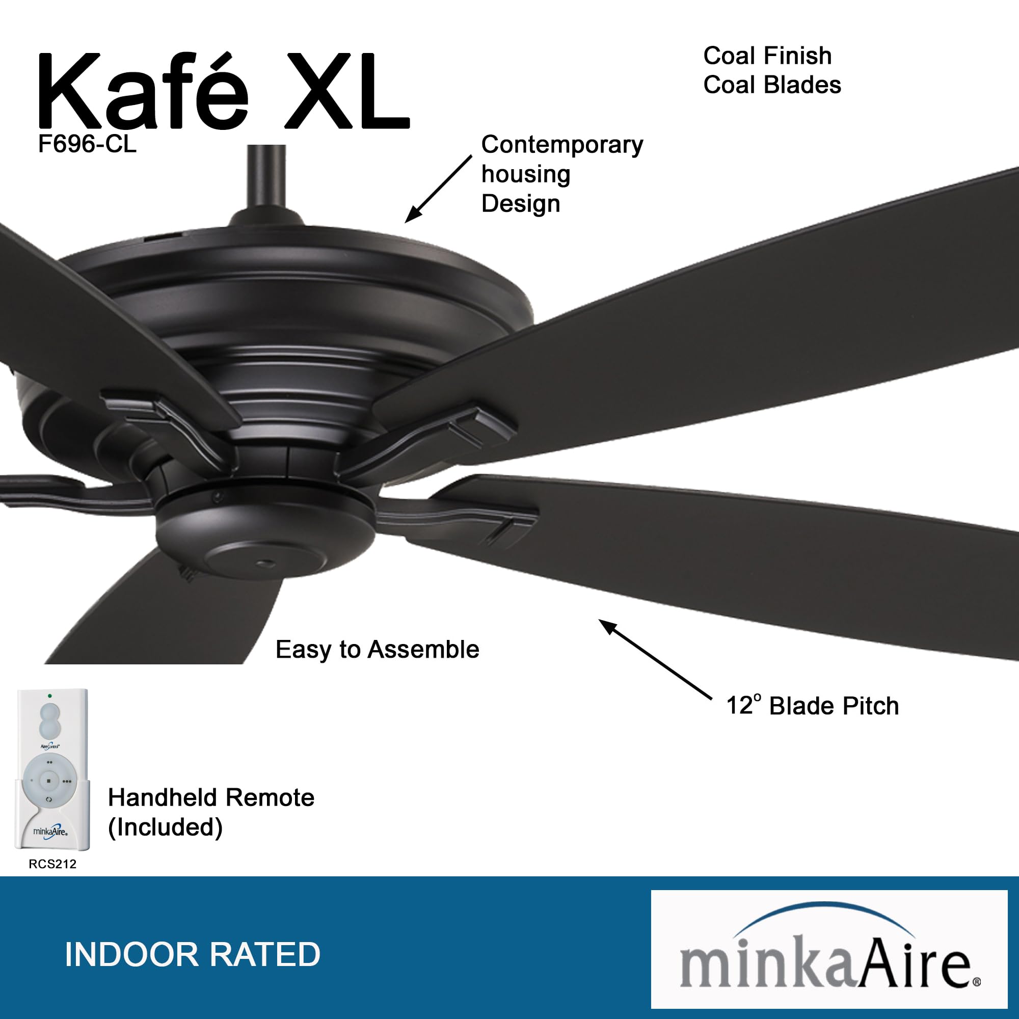 Amazon.com: Minka-Aire F696-CL Kafe-Xl 60