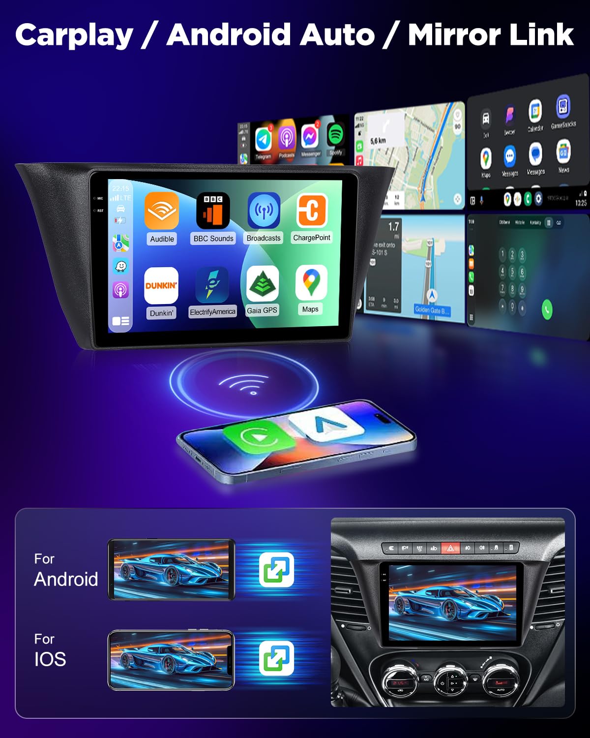 NHOPEEW 4+128G Android Autoradio per IVECO Daily 2015-2022 con Wireless Carplay e Android Auto - Schermo incell da 9 pollici Supporto WiFi GPS Comandi al volante + Telecamera di retromarcia, Canbus