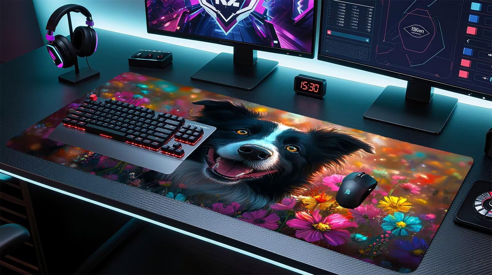 Podkładka pod mysz XXL 1400 x 600 mm podkładka pod mysz dla graczy kwiat duża podkładka pod mysz biurową akcesoria dla psów z antypoślizgową podstawą wodoodporna podkładka pod mysz podkład, do nauki