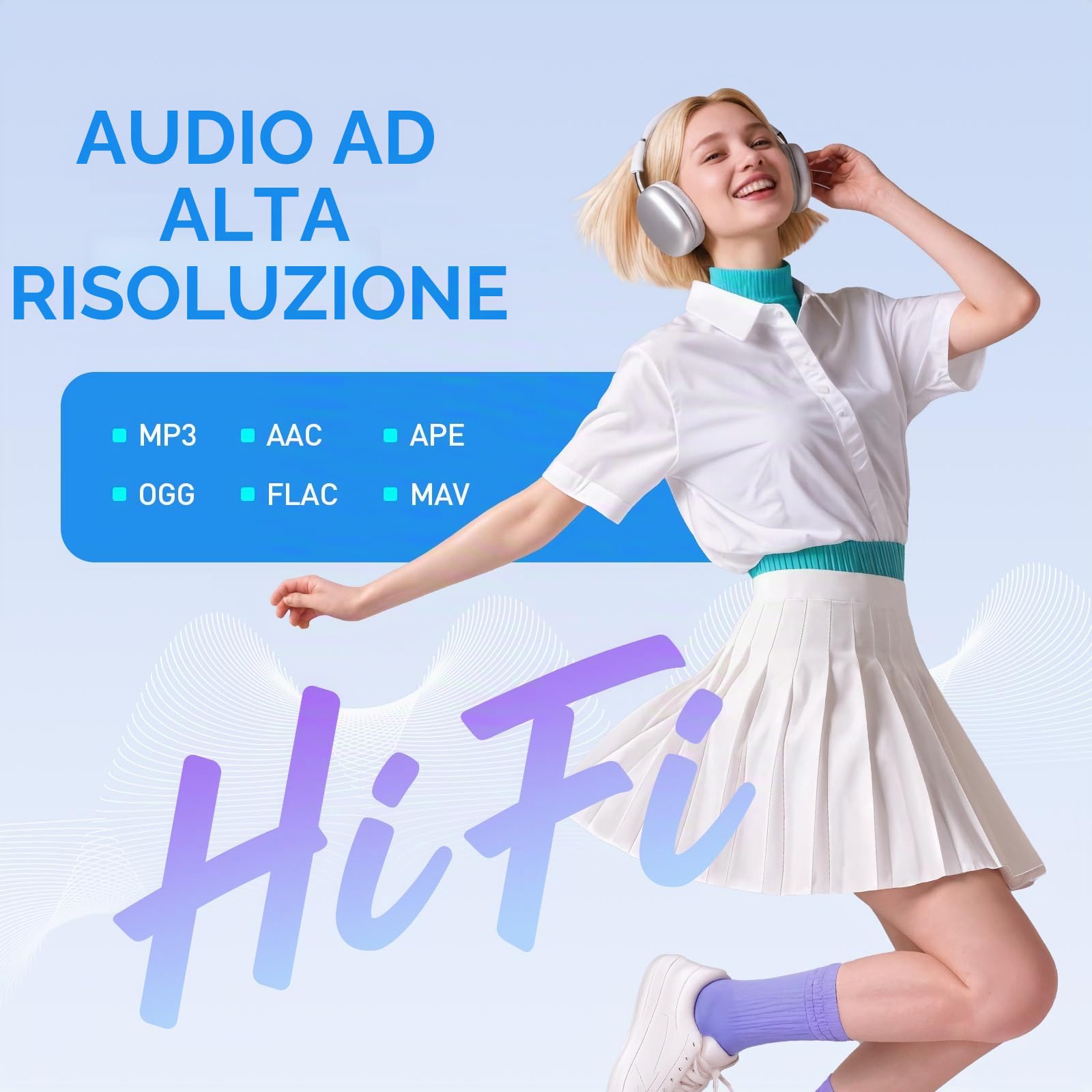AGPTEK Lettore MP3 da 96 GB con Bluetooth e WiFi | 4'' Android 14 MP4 Lettore musicale con Spotify, Audible, App Store, fino a 1 TB, nero