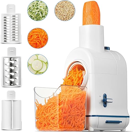 AOBOSI Electric Cheese Grater, Electric Graters for Kitchen with Large Chute for...