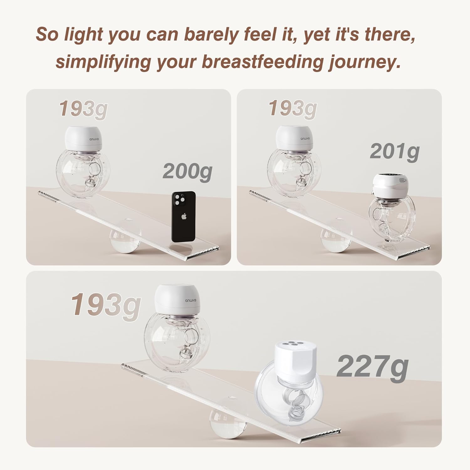 Hands Free Breast Pump 1508, Wearable Breastfeeding Pump,Ultra-Silent Wearable Breast Pump with LCD Display, 2 Modes & 9 Levels Rechargeable Wireless Portable Breast Pump with 21mm/24mm FlangesWhite