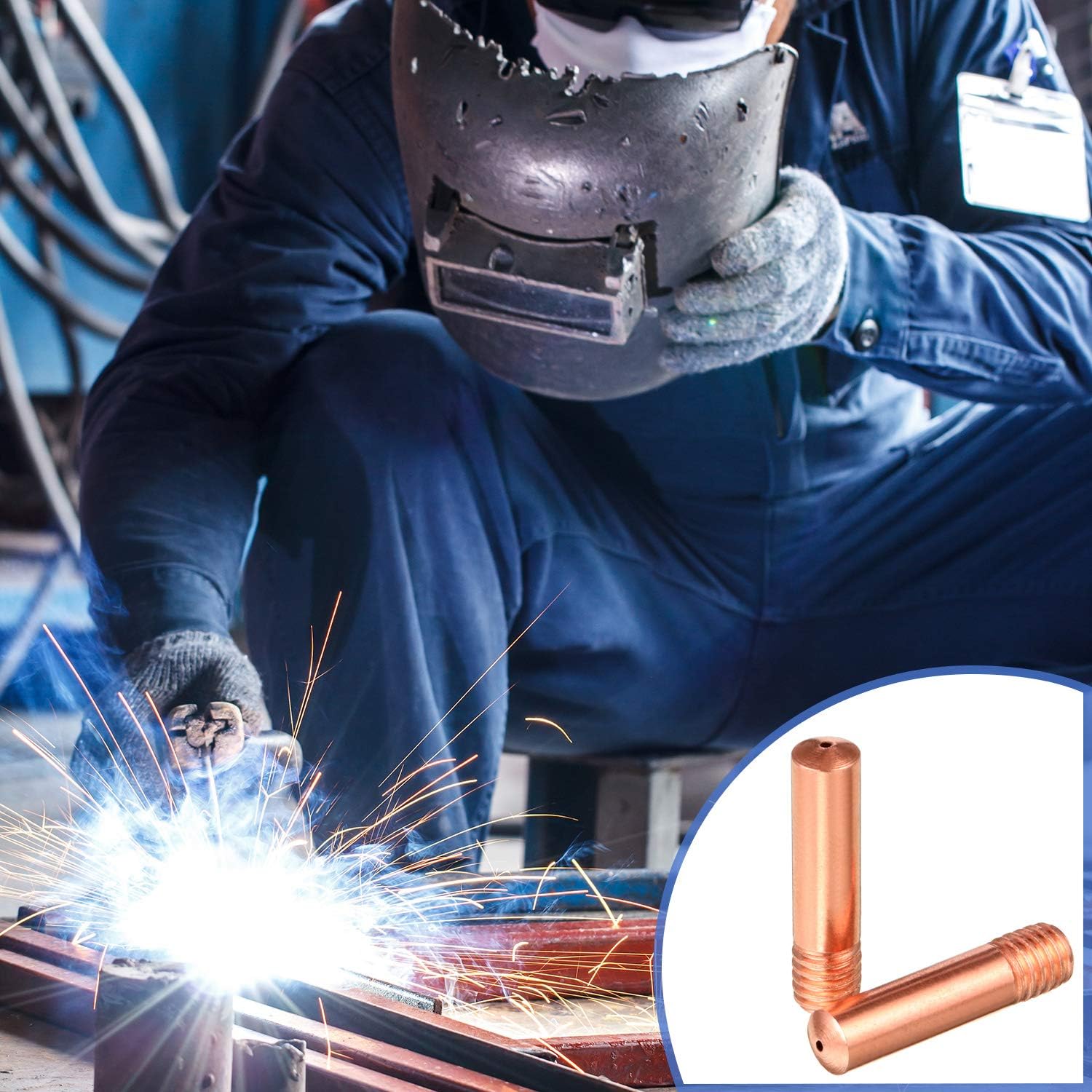 30 Pieces Contact Tip Welding Contact Tip MIG Welder Contact Tips MIG Welding Gun Accessory 0.035 Compatible with Hobart H-9/10-9/10 MIG Welder - - 