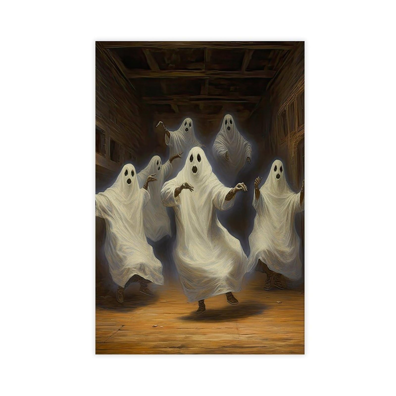 Bareronor Partying Ghosts Canvas Poster Bedroom Decor Landscape Office Room Decor Gift 20" L X 30" W
