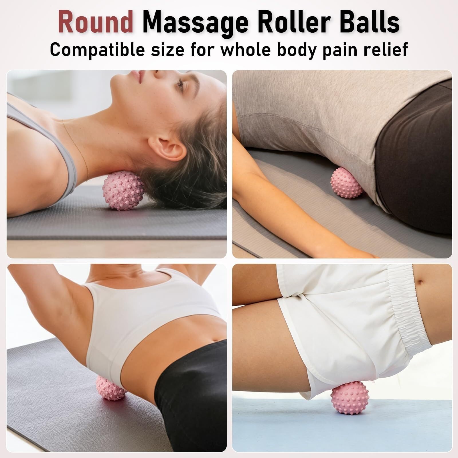 Tapis et balles de massage des pieds, acupression et réflexologie pour stimulation des points de pression des pieds, planche de massage en silicone pour fasciite plantaire, soulagement de la douleur