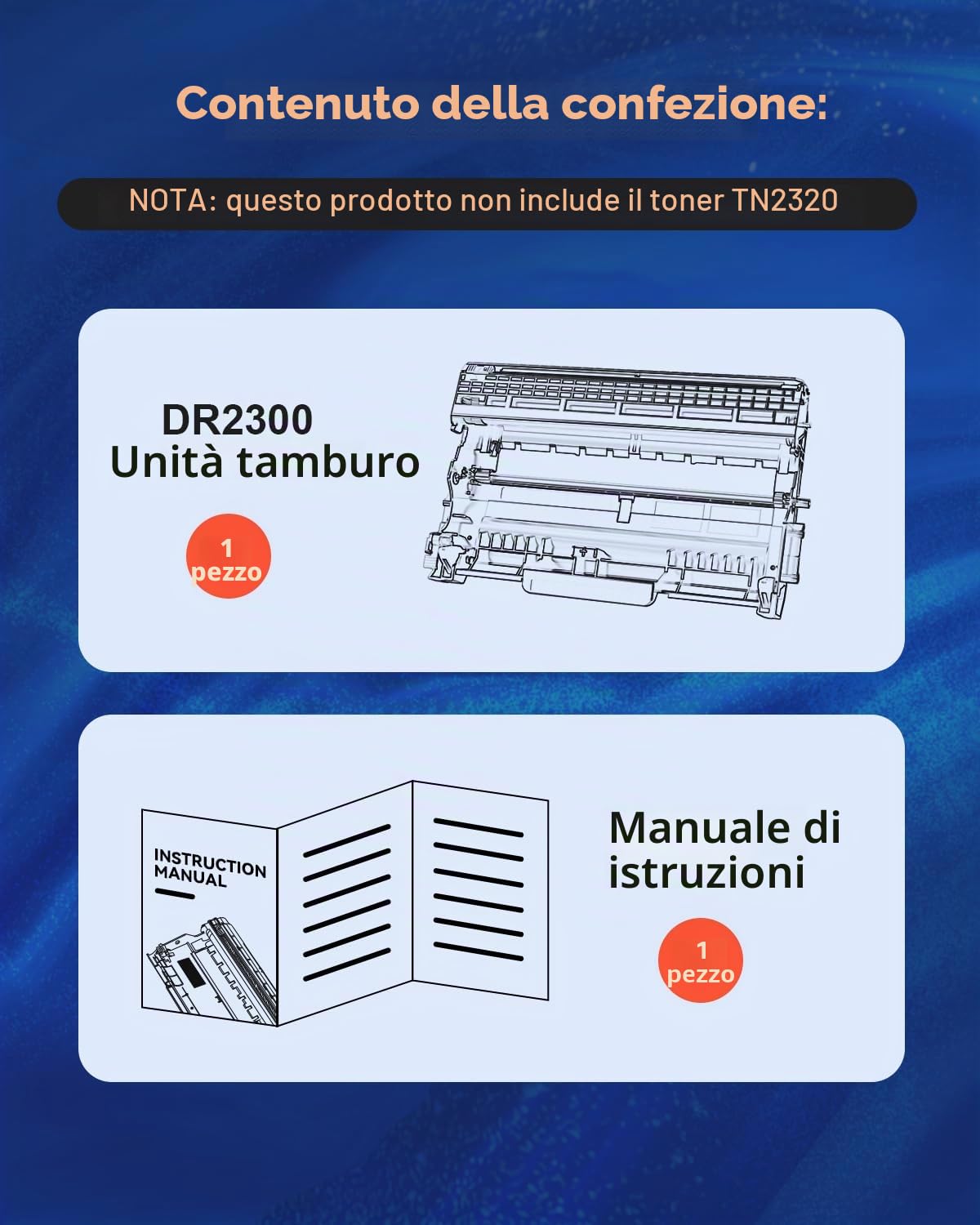 DR2300 Tamburo compatibile con Brother DR-2320 Tamburo DR2320 TN-2320 Toner per Brother MFC-L2700DW MFC-L2700DN MFC-L2720DW HL-L2340DW HL-L2300D DCP-L2520DW DCP-L2540DN MFC-L2740DW