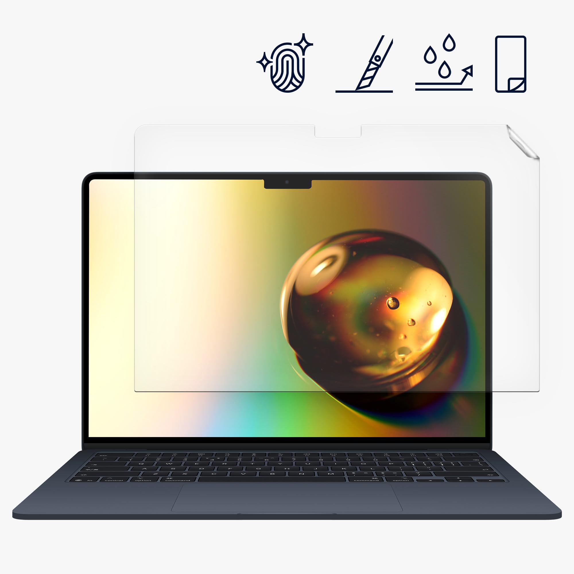 kwmobile Osłona ekranu kompatybilna z Apple Macbook Air 15 M4 2025 A3241 – matowa folia antyodblaskowa
