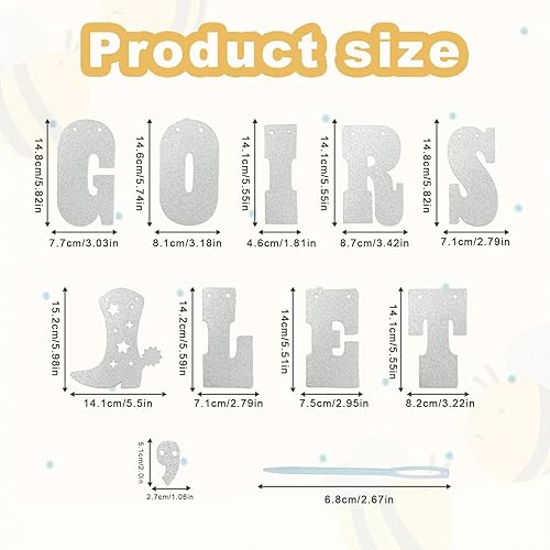 Miniatura 2 de Cartel con purpurina de Let's Go Girls, decoración de fiesta de último rodeo para vaquera occidental, fiesta de cumpleaños, despedida de soltera,