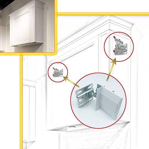 Miniatura 6 de Soporte de montaje para gabinete, colgador de pared ajustable oculto para armario de cocina, par de soportes de suspensión de gabinete de clavijas