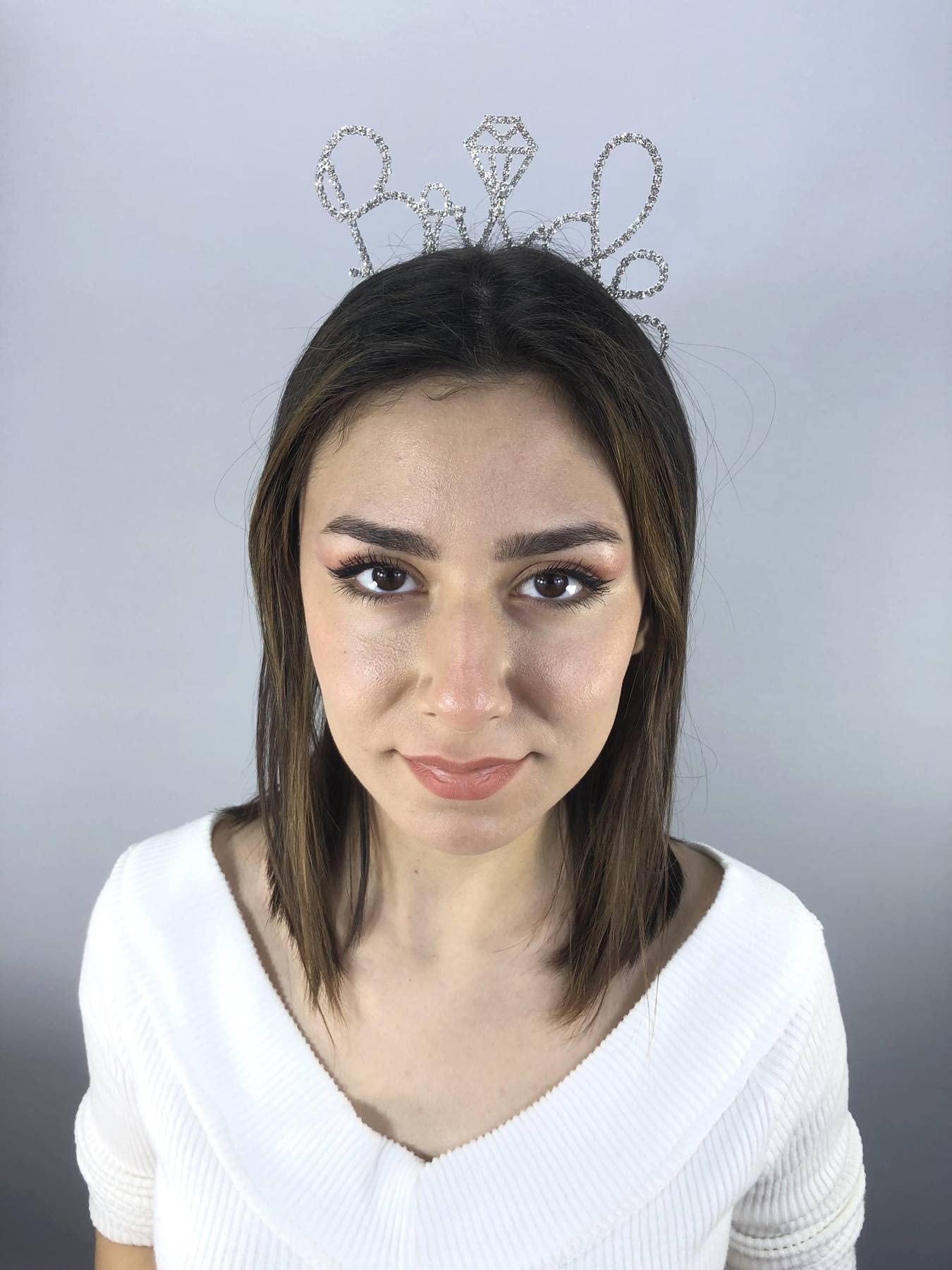 Hobigram Gümüş Taşlı Bride Taç