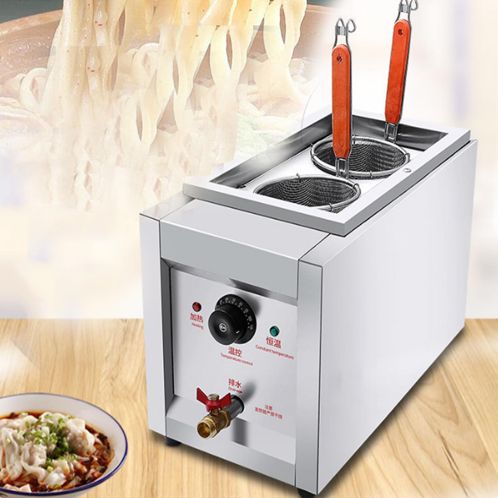 Generisch Elektryczny szybkowar do makaronu, 2000 W, automatyczna regulacja temperatury, garnek ze stali nierdzewnej 11 litrów, idealny do szybkiego przygotowania makaronu