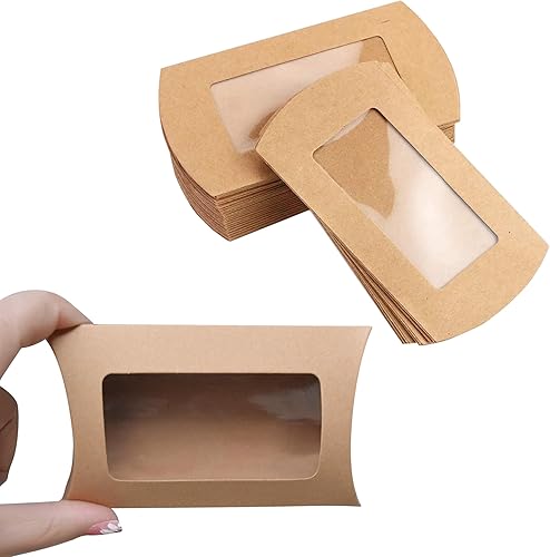 Miniatura 8 de 40 mini cajas de embalaje de papel blanco con ventana transparente, caja de embalaje de regalo para panadería, dulces, chocolate, joyas, exhibición,