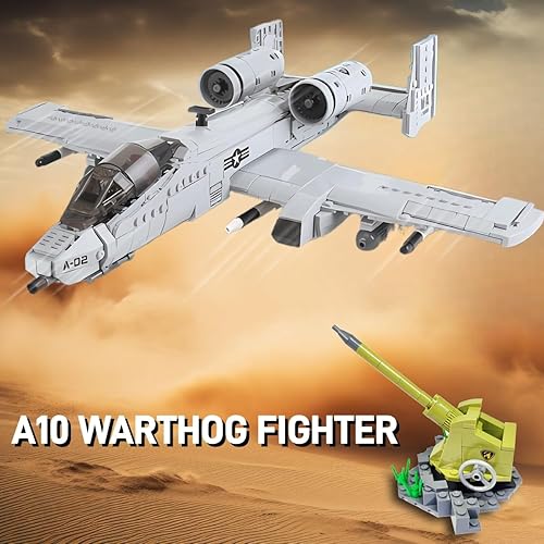 Miniatura 2 de MEOA A10 Warthog Avión Juguetes de construcción 961 piezas WW2 Fighter Jet Bloques de construcción Conjunto de bloques de construcción de avión de