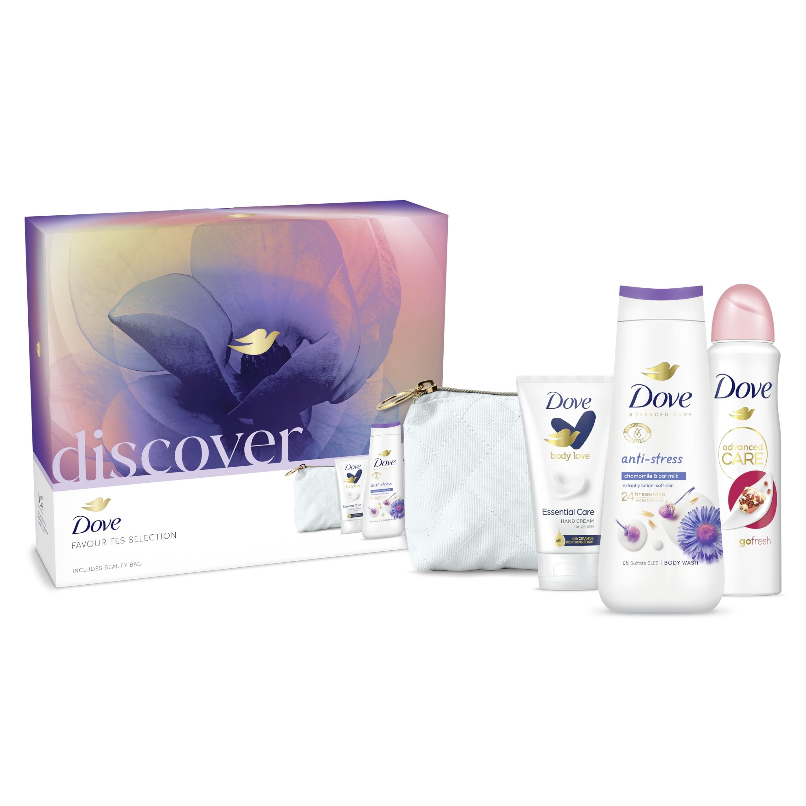 Dove Discover Favourites Selection Gift Set with a beauty bag - 3 piece