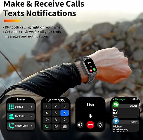 Miniatura 5 de Reloj inteligente militar con GPS para hombre con mapa sin conexión, presión de aire, altitud, brújula, reloj inteligente para teléfonos Android y