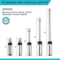 Vista 3 de DURATECH Juego de 5 llaves de trinquete magnéticas giratorias y 6 piezas con cabezal flexible abierto