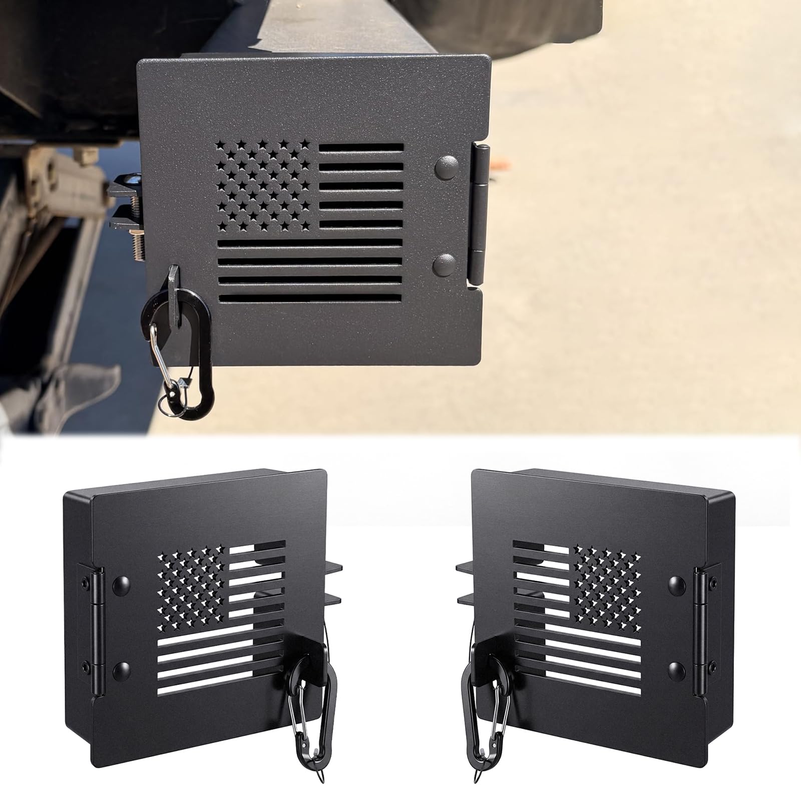 Paquete de 2 tapas de aluminio para parachoques de caravana, se adapta a parachoques cuadrados de 4 pulgadas, fundas de almacenamiento de manguera de alcantarillado con agujeros de ventilación