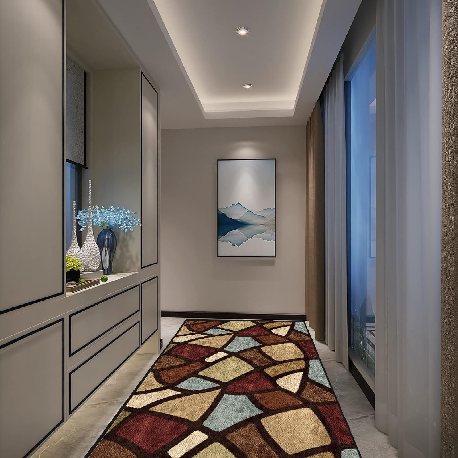 Tapis cuisine devant évier design traditionnel paillasson intérieur chic