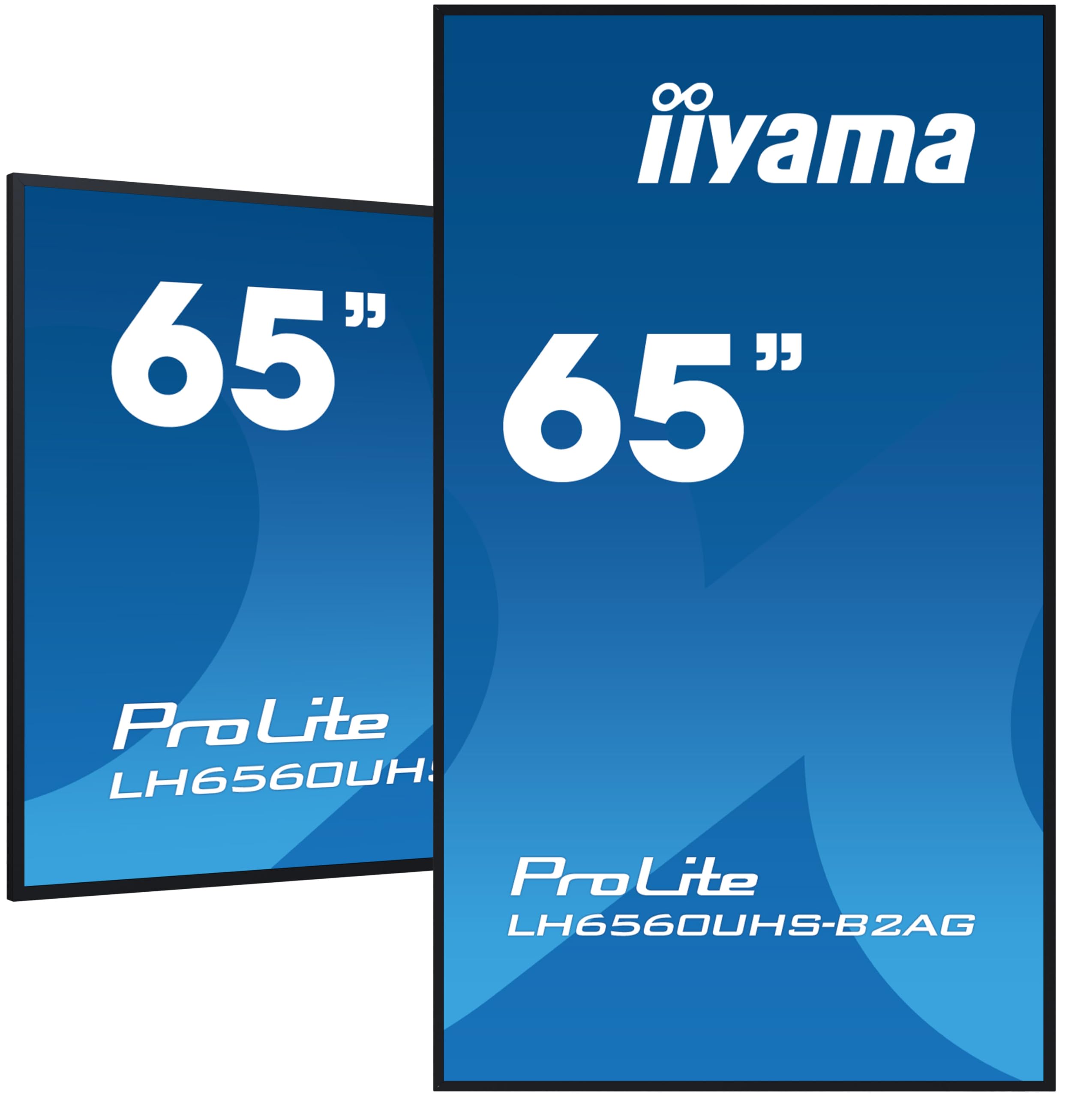 iiyama Prolite LH6560UHS-B2AG 164cm 64.5" Digital Signage Display VA LED Panel 4K UHD HDMI Audio-Out USB2.0 RS-232c RJ45 Mediaplayer Android 11 OS WiFi 24/7 schwarz