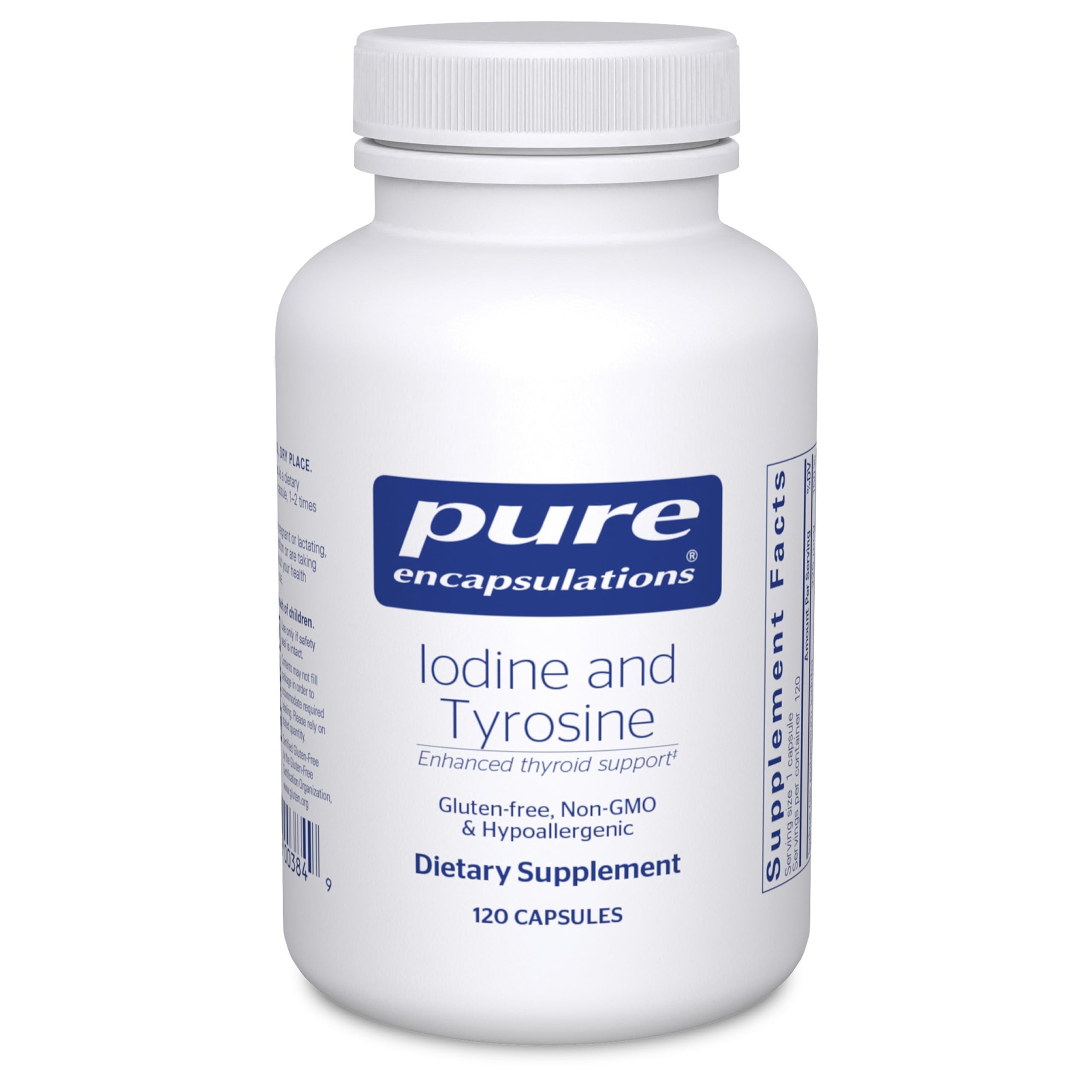Iodine and Tyrosine | Hypoallergenic Supplement for Enhanced Thyroid Support | 120 Capsules