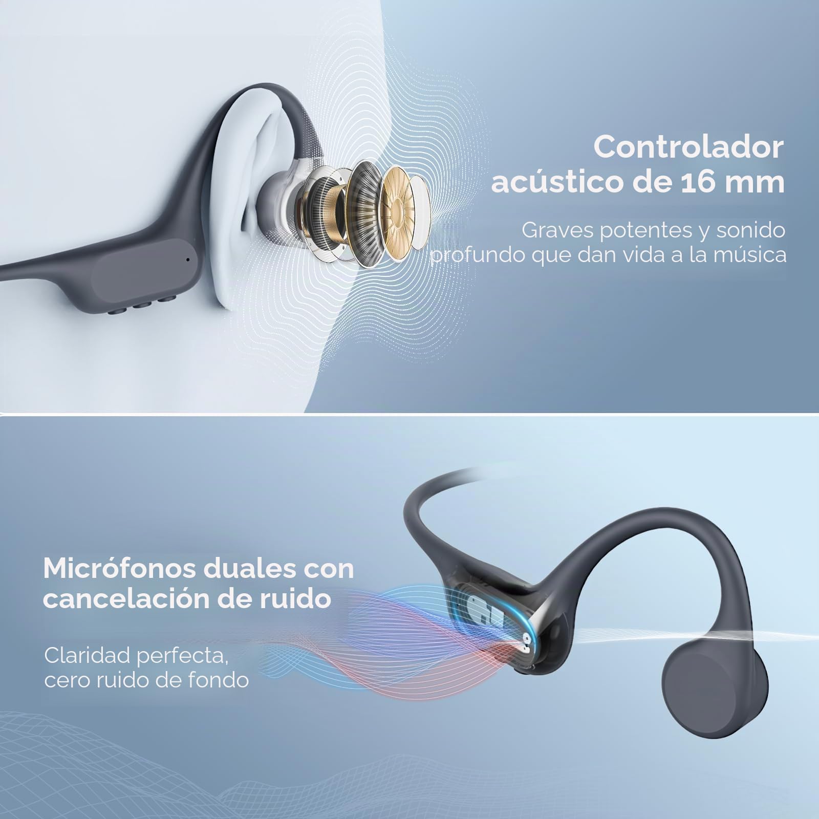 LOBKIN Auriculares Natacion, Impermeables IP68 Auriculares Conduccion Osea Bluetooth 5.4 con Reproductor de 32GB MP3, Cascos Oseos Inalambricos para Nadar, Ciclismo, Correr