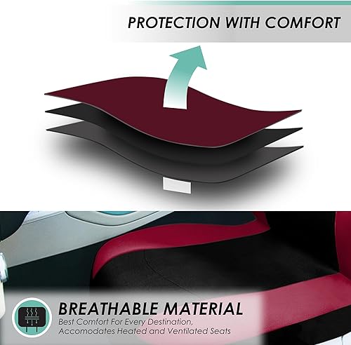 Miniatura 4 de FH Group Fundas de Asientos de Coche Juego Completo de Tela, Combo de Ajuste Universal, Fundas de Asientos Automotrices Lavables, Fundas de Asientos