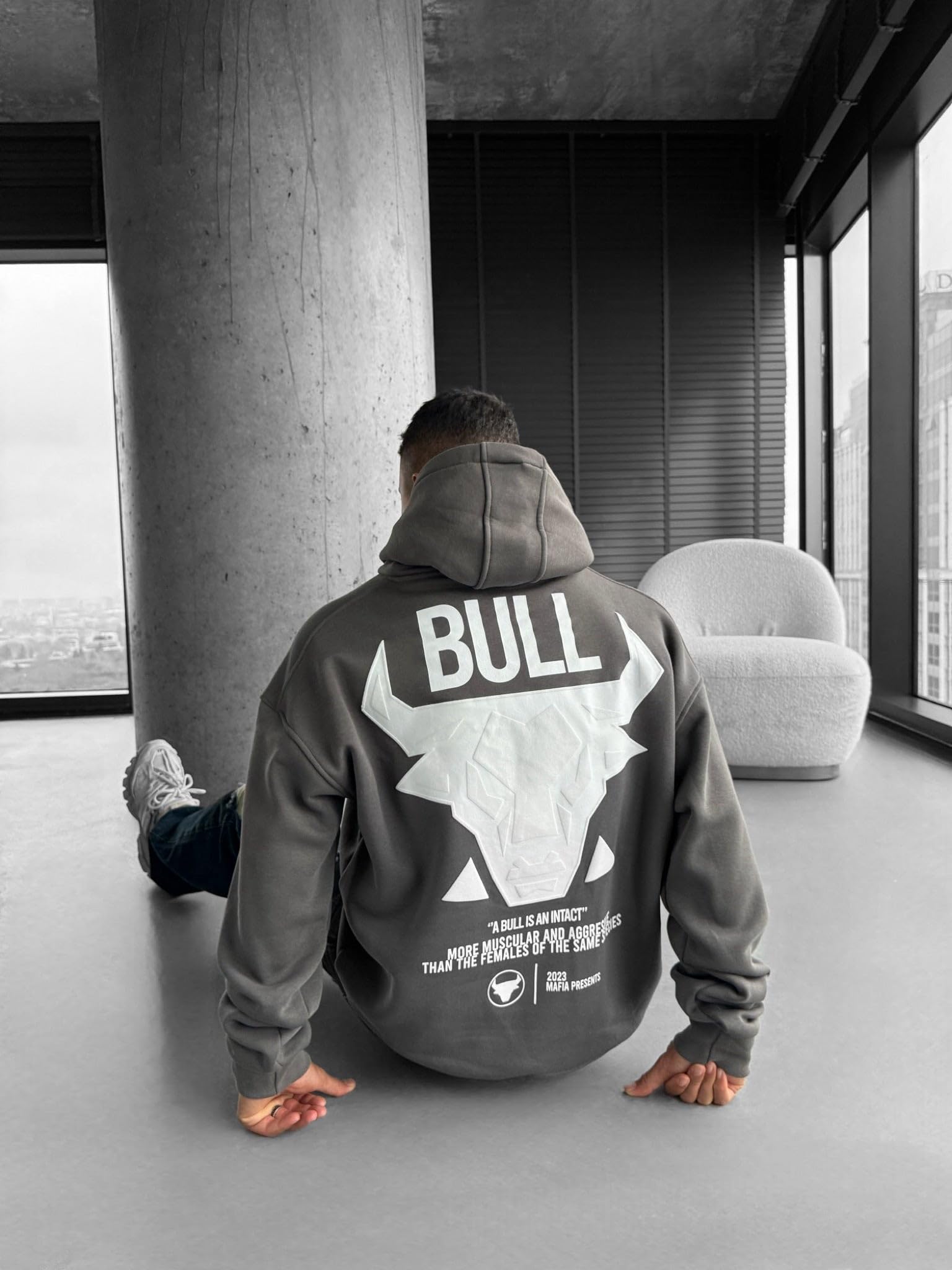 Oversize Bull Hoodie - Anthracite