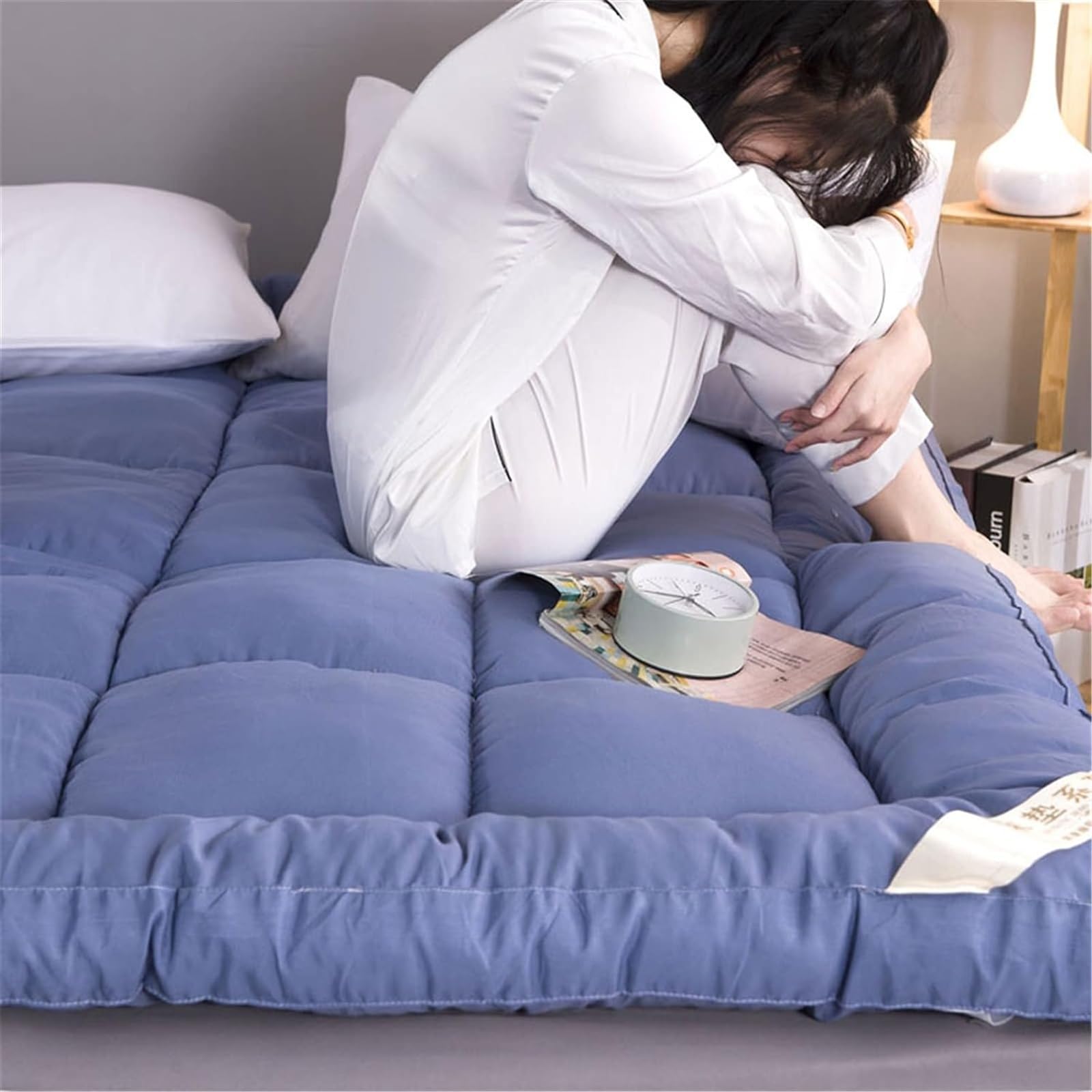 Colchón de futón de Suelo de Terciopelo de plumón, tamaño Completo King Queen, colchón de Suelo japonés, colchón de Tatami for Cama de Invitados, colchón for Dormir for Dormitorio de Estudiantes (Col