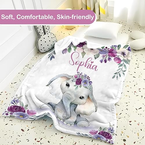 Miniatura 4 de Manta de bebé personalizada para niñas, manta de bebé personalizada con nombre, suave y acogedora manta personalizada con nombre para niños, manta