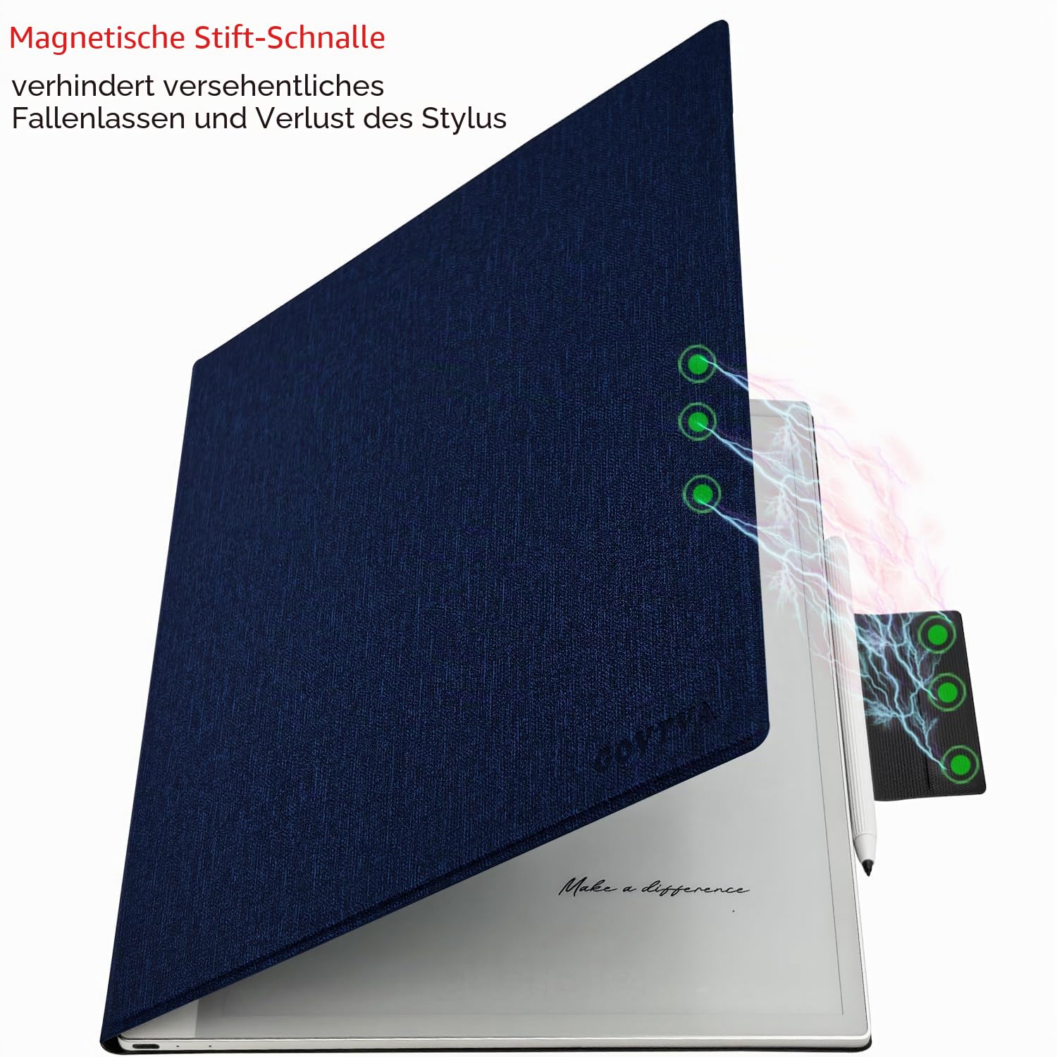 Magnetische Schutzhülle für Onyx Boox Tablet Note Max 13,3 Zoll / Boox Tab X C 13,3 Zoll (33,8 cm), ultradünn, leicht, Leder, mit magnetischer Stiftschnalle, automatischer Schlaf-/Wachmodus