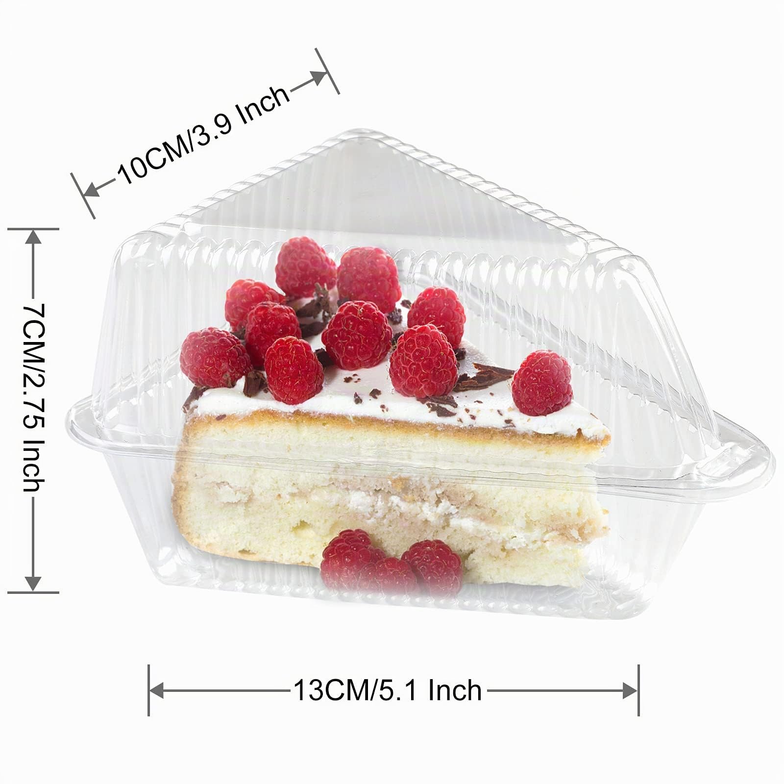 50 Pezzi Scatole per Torta, Contenitori Trasparenti per Fette di Torte, Panini, Insalate, Adatti per Matrimoni, Feste, Fare Dolci di Natale