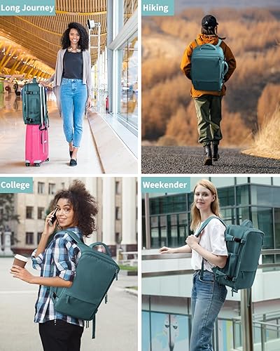 Miniatura 9 de Mochila de viaje para mujeres y hombres, mochila de transporte aprobada por aerolíneas, Azul, Mochila de viaje