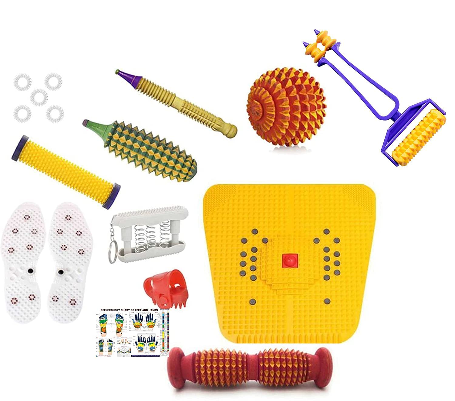 Acupunctoreum acupressure Wooden Foot Roller acupressure Magnetic Stress Mat Combo Kit (B0B64DCW42) Amazon Price History, Amazon Price Tracker
