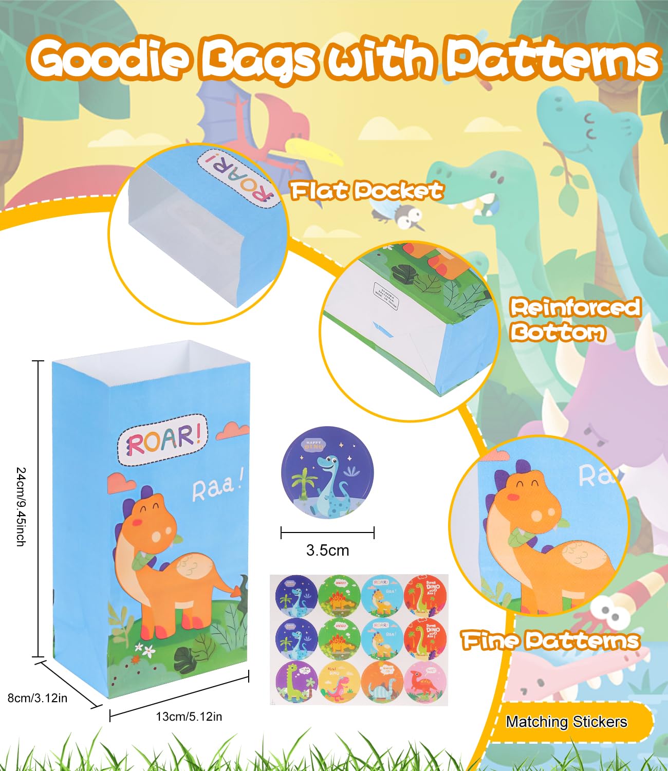 Zaxiva 73PCS Regalini Fine Festa Compleanno Bambini, Gadget Dinosauri Bambini, Goodie Partern Borse Con Adesivi, Portachiavi E Adesivi Tatuaggio Luminoso, Pensierini Compleanno Dinosauri - 9